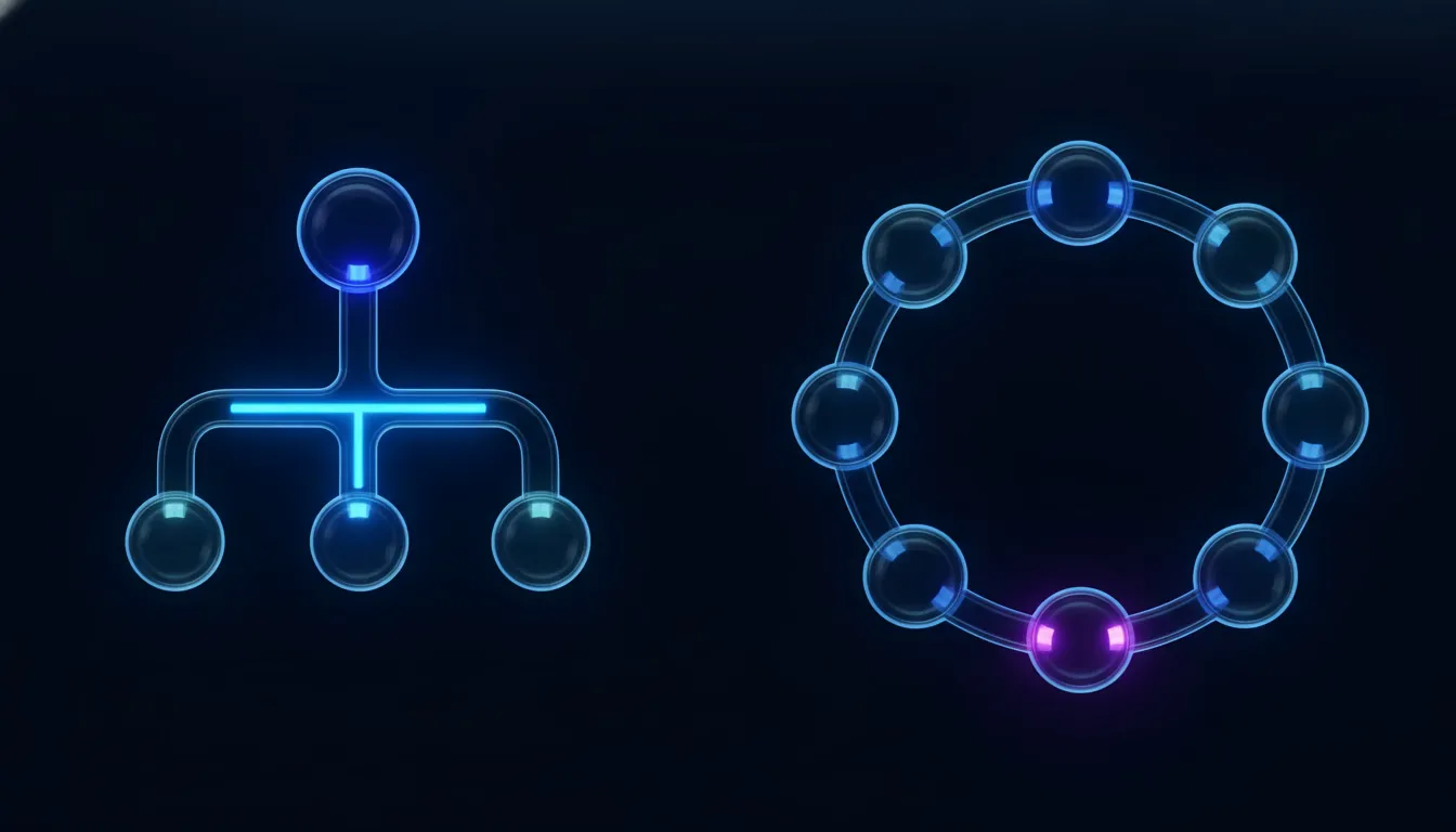 crewai vs autogen architecture comparison, role based crew next to a conversational agent team