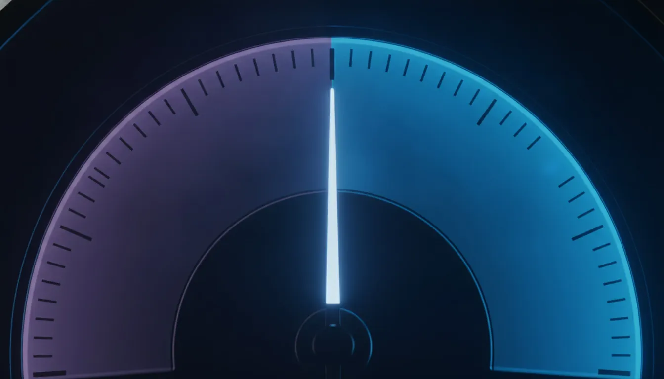 a faithfulness score gauge with a shipped threshold and a blocked threshold marked
